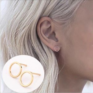 Gold Circle Minimalist Earring Studs